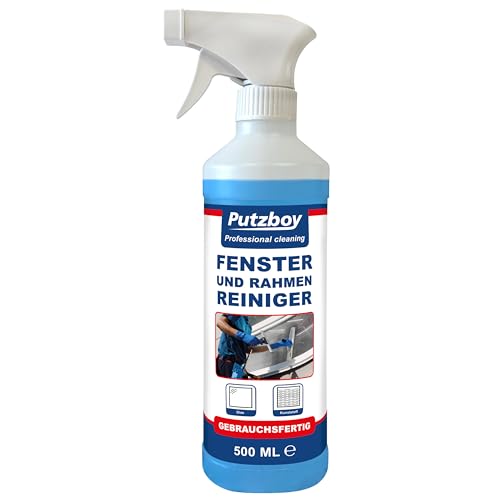 PUTZBOY Fenster- und Rahmenreiniger - gebrauchsfertig - streifenfreier Glasreiniger und Flächenreiniger - 500ml - Made in Germany