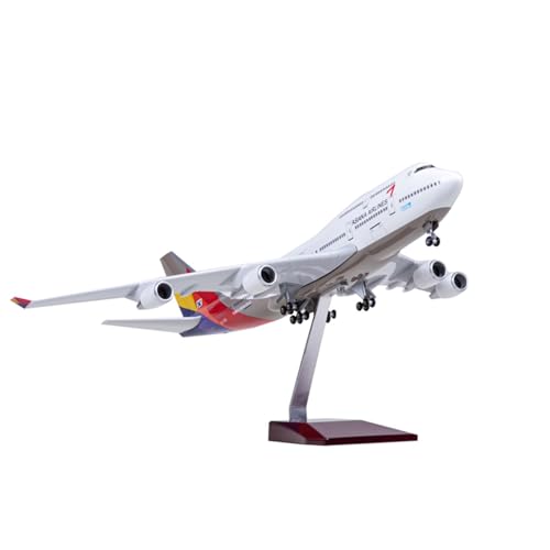Réplica de avión Boeing 747 Asiana minuciosamente detallada con acabados premium