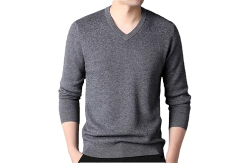 Men V Neck ​Pullover Long Sleeved Stretch Sweaters Men Business Classics Sweater Knit Slim Fit Pullover