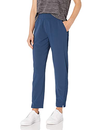 Amazon Brand - Core 10 Women's Stretch Woven City Slim Pant, Navy, Medium