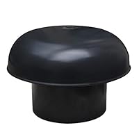 First Plast CDV100A Ventilationsmütze, Schwarz, Durchmesser 100 mm
