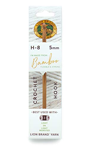 Lion Brand Yarn Needles-Article 401 Bamboo, Crochet Hook, Size 8 (H Hook,)