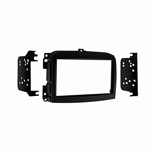 Double Din Install Car Stereo Dash Kit for a Aftermarket Radio Fits 2014-2018 Fiat 500L Trim Bezel is Painted Scratch-Resistant Matte Black