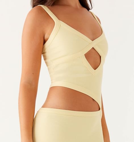 Image of NUFIWI Women Sexy Cutout Long Dress Spaghetti Strap Ruched Bodycon Maxi Dress Backless Hollow Cocktail Dresses