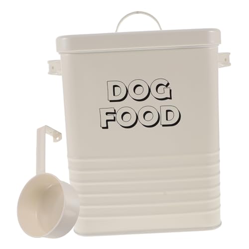 Hemoton Pet Food Storage Barrel Sealed Dog Food Container Iron Material Easy Present Packaging