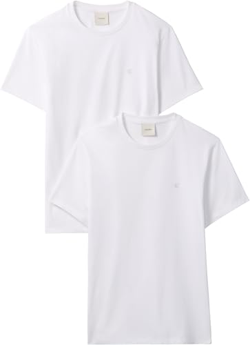 Calvin Klein LV04LD245G Lot de 2 t-Shirts ajustés en Coton Extensible pour Homme, Multicolore,...