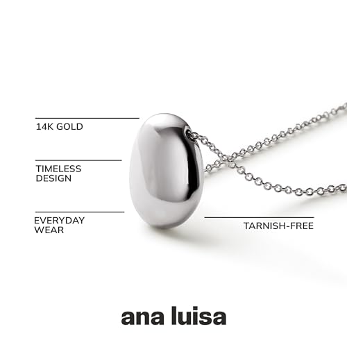 Ana Luisa Pebble Pendant Necklace for Women - 14K Gold Plated and Silver Rhodium Plated Trendy Small & Mini Teardrop Necklace with Lobster Clasp - Hypoallergenic, Water-Resistant, Tarnish-Free Jewelry4