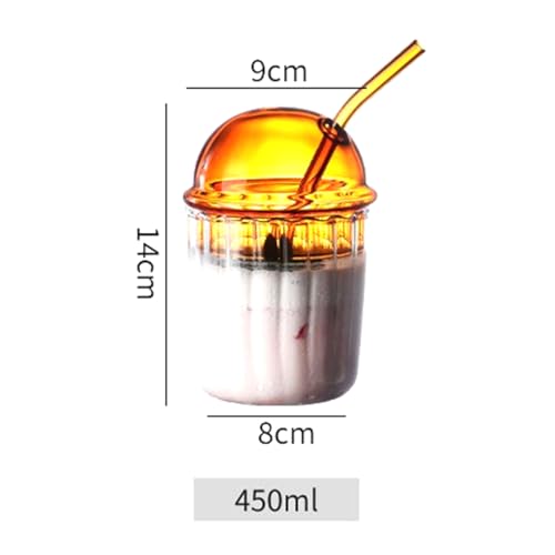 Verres à café glacé esthétiques avec paille et couvercle pour latte