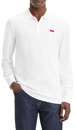 Levi's Long-Sleeve Slim Housemark Polo Chemise Homme Bright White XL