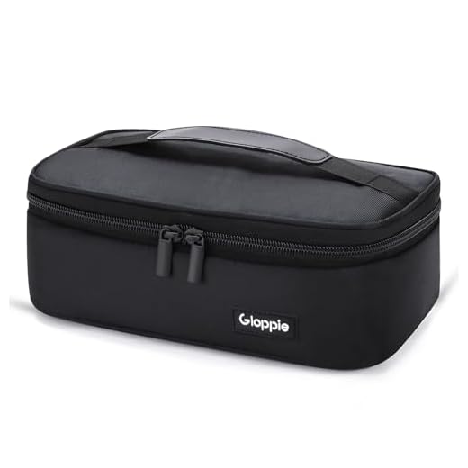 Gloppie Small Lunch Bag for Adults & Kids - Compact Insulated Lunch Box, Durable & Food-Grade Lining | Portable Cooler for Work, School, Travel (Black)
