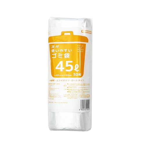 Chemical Japan HDRE-45-30 Trash Bags, Accessories for Trash Cans, Translucent, Approx. 10.2 gal (45 L), Pack of 30