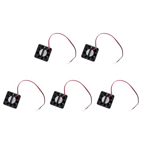 Kznifmk 5X DC 12V 0.1A 2 Ventilador de Enfriamiento Enfriador de CPU Caja de PC 40mm X 40mm X 10mm