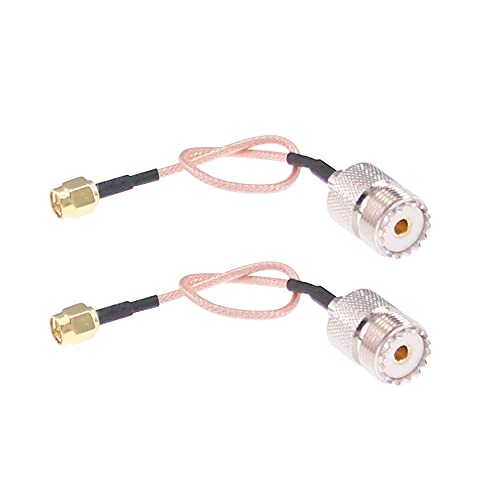 2pcs RF Coax Handheld Antenna Cable SMA Male to UHF SO-239 Female 6in Connectors miniatura 1