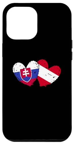 Eslovaquia, Austria, corazón, Bandera, Eslovaquia, Patrimonio Austriaco Carcasa para iPhone 12 Pro MAX