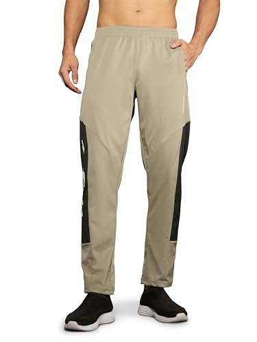 Image of TECHNOSPORT Men Colorblock Slim Fit Sports Trackpants TS Flexi Polyester Mid Rise Drawstring Track Pant for Men Pockets Gym Workout Running Joggers Casual Quick Dry