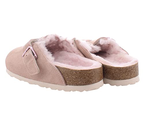 Birkenstock Boston VL/Shearling Narrow Unisex Shoes Size 7, Color: Light Rose2