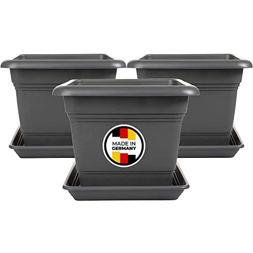 2friends 3er Set Pflanzkübel groß außen, Blumentopf Gross mit...