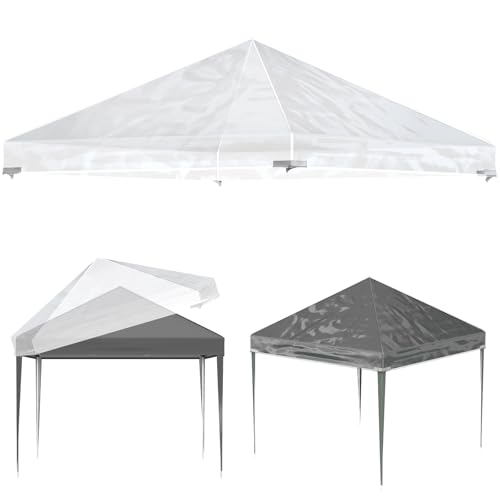 Pavillondach Ersatzdach Pavillon 3x3 m PVC Transparent Flachdach Ersatzdach für Gartenpavillon 270 g/m wasserdichte Dachabdeckung für Faltpavillon & Partyzelt