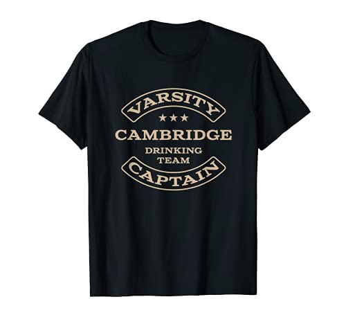 Cambridge Drinking Team Capitão Massachusetts amante de cerveja MA t-shirt, Preto, S