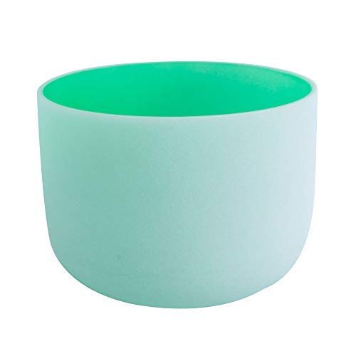 ENERGYSOUND 432 Hz Fa Cuore Chakra Colore Verde Cristallo Di Quarzo Satinato Ciotola 20 cm