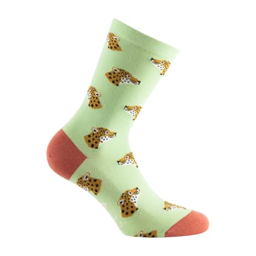 ACHILE - Mi-chaussette jersey 'Semis panthères' Coton peigné - couleur - Vert - Pointure - 35-41