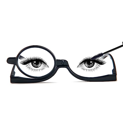 MMOWW Gafas de Presbicia para Maquillaje para Mujer, Rotación Anteojos De Aumento, Lectura Plegable Gafas (Negro, 2.5)