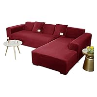 Effen hoekbankhoezen voor woonkamer Elastische spandex bankhoes Stretch hoezen L-vorm bank nodig Koop 2-delige bankhoes, groen, 1 st 3, zitting 190,230 cm