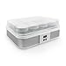 Leogreen - Yogurtiera, Macchina Per Yogurt, 12 vasetti, con Timer, 30,6 x 25 x 12,4 cm, Bianco, capacità barattolo: 0,21 L, Impostazione del timer: 0-15 ore