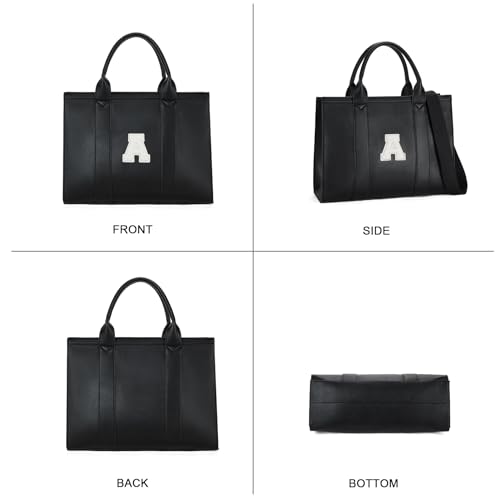 Image of Telena Tote Bag for Women Crossbody Handbags Leather Tote Purse with Compartments Black A