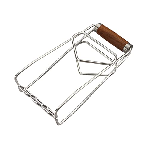 MAGICLULU Recogedor De Bandejas y Recogedor De Tazones Escurridor De Platos Pinzas Para Cocinar Bastidores Colador Estante Lavar Platos Abrazadera Anti-quemaduras Instante De Madera Silver