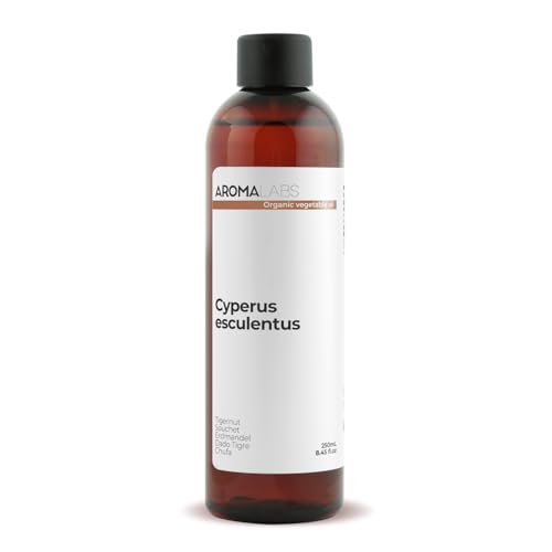 BIO - Aceite vegetal de Chufa - 250ml - garantizado 100% puro, natural y prensado en frío - Orgánico certificado por Ecocert - Aroma Labs