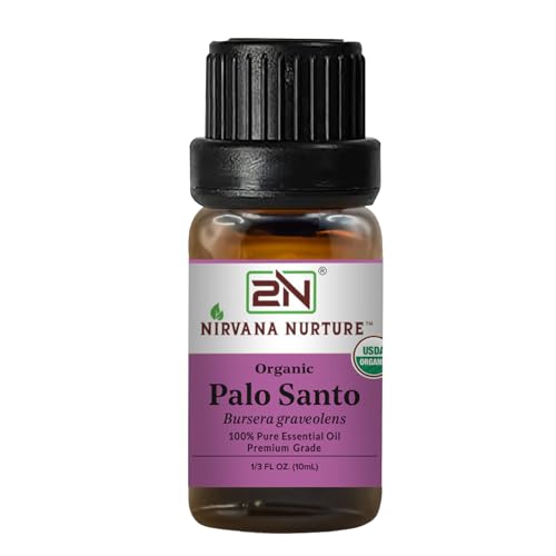 Nirvana Nurture Palo Santo Essential Oil USDA Certified Organic 100% Pure Undiluted Aromatherapy Oil for Diffuser Hair & Skin Care