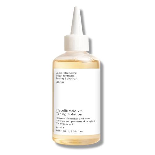Acido Glicolico 7% Tonico Facial, Glycolic Acid Toning Resurfacing Solution, Cuidado de la Piel con Ácido Glicólico Para Todo Tipo de Piels, Elimina el Acne, Ilumina el Tono de la Piell