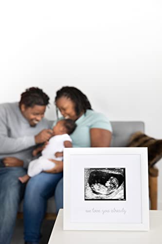 Little Pear We Love You Already Sonogram Frame, Gender-Neutral Pregnancy Announcement Picture Frame, Mother’s Day Keepsake Photo Frame, Nursery Décor, White