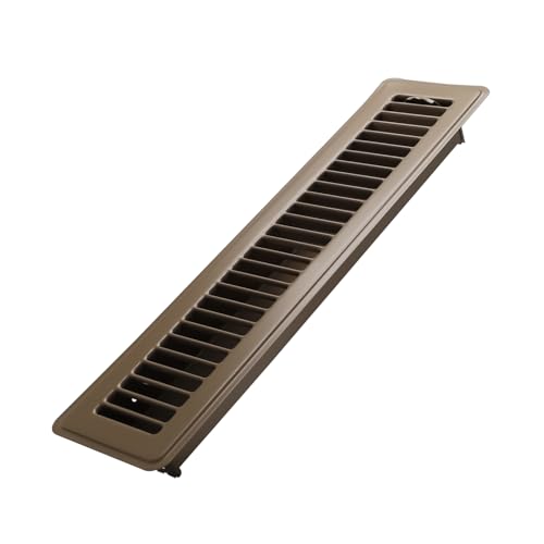Howeall 2x14 Inch Floor Register - Heavy Duty Steel Walkable Floor Vents - Easy Adjust Air Supply Lever - Vent Covers for Home (Brown)