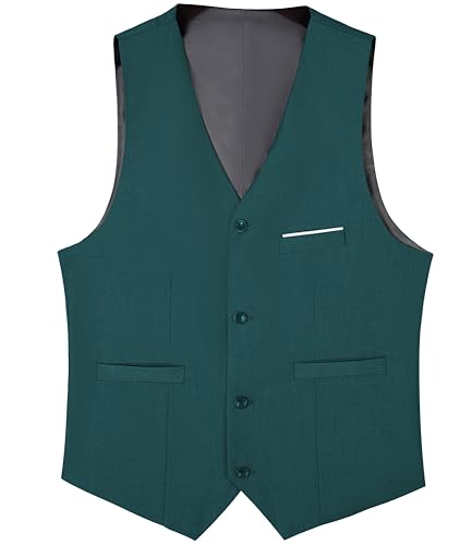 Men's Casual Business Vest V Neck Formal Dress Suit Vests Lightweight Slim Fit Waistcoat