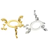 MUELODSIC 2個 鉄製ペデスタルディスプレイスタンド クリスタルボール用デスクトップ装飾台座 シルバー ゴールド 多用途ホームデコレーション