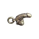 XIANIWENTE New 2026 Unisex 2Pcs Solid Brass Monkey Penis Pendants For Keychain Jewelry Genitals Figures Hangings Creative Men Chick Necklace Making Decoration Luxury Trendy Women