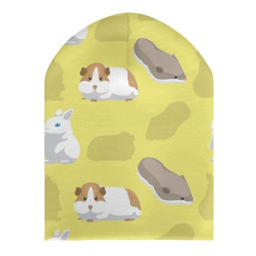 Funny Cute Animal Guinea Pig Kids Beanie Hat for for Girls Boys Children Cap Winter Knitted Chemo Cancer Headwear Accessories Gifts Decoration Black3