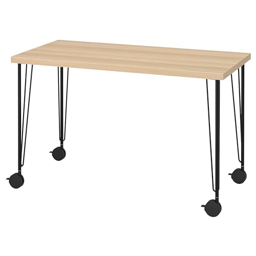 Bureau chêne teinté blanc KRILLE LAGKAPTEN au design contrasté noir