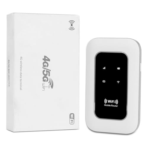 Routeur 4G SIM WiFi Portable - Box 4G Mobile Déverrouillée, 4G Hotspot jusqu'à 10 Appareils, 2100mAh Autonomie 14H, Sécurité WPA2, Compatible Toute Carte SIM-