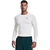 [アンダーアーマー] トレーニングベースレイヤー UAヒートギアアーマー コンプレッション ロングスリーブ シャツ メンズ White Black S