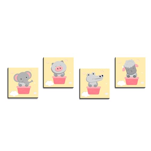 Décoration chambre d'enfant : tableaux modernes Decographics animaux bébé 30x30
