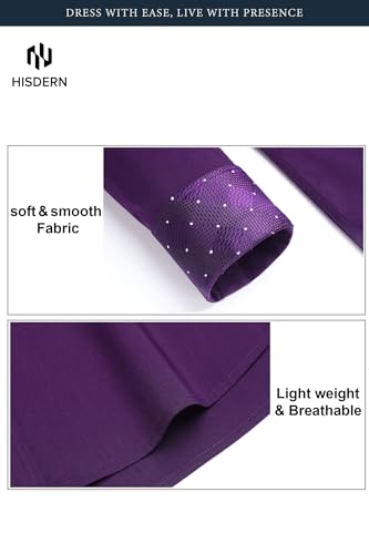 Image of HISDERN Mens Business Dress Shirts Long Sleeve Casual Button Down Shirt Formal Inner Collar Contrast Shirt for Men Wedding
