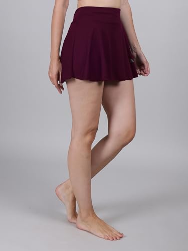 Image of Women Swim Skirts Swimsuit High Waist Swimming Skorts with Shorts Bikini Bottoms Bathing Suit Bottoms