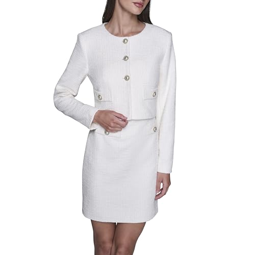 KARL LAGERFELD Paris Women's Jacket, Ivory, 8