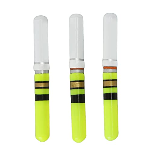 Leapiture 3Pcs Fishing Glow Sticks LED Night Fishing Float Luminous Glowing Float for Night Fishing Bobbers with Glowing Stick Tubes for Angler(Green)