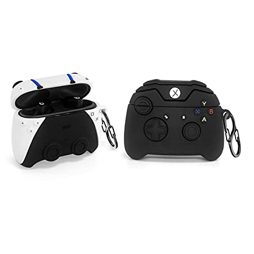 [2Pack] Game Controller Beats Studio Buds Case for Beats Studio Buds, 3D Cute Fashion Cool Design Beats Studio Buds Silicone Cover, Unique Stylish Funny Protect Skin Accessories with 2Keychain