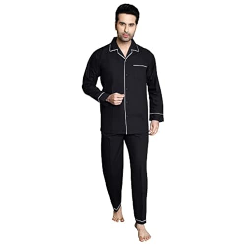Image of Men's Cotton Solid Night Suit