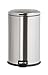 Home Zone Stainless Steel Kitchen Trash Can with Oval Design and Step Pedal | 40 Liter / 10.6 Gallon Storage with Removable Plastic Trash Bin Liner, Silver